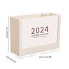 Multifunctional Desk Pencil Holder with 2024 Monthly Calendar, Office Desktop Organizer Pen Holder for Student Teacher