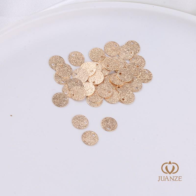 Small Frosted Metal Round Disc Charm for DIY Jewelry