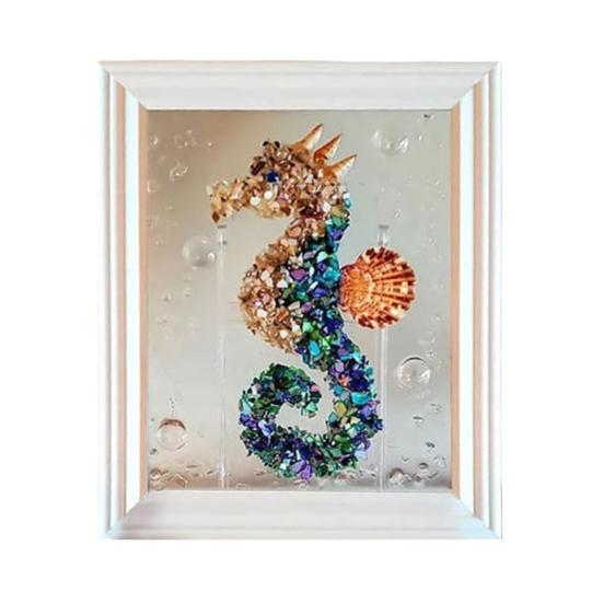 DIY Photo Frame Kit Glass Photo Frame Decorative Painting Set Sea Sea Glass Home