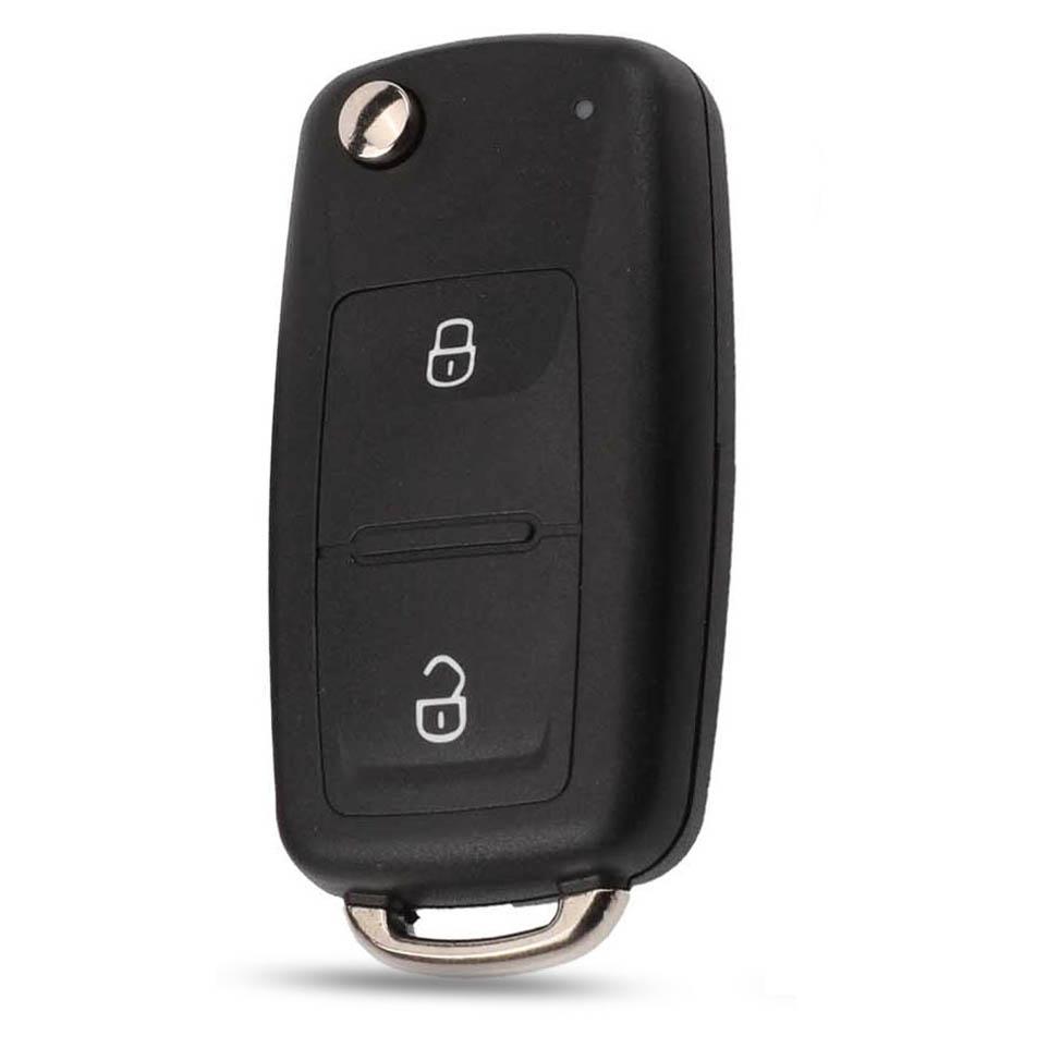 jingyuqin 10ps Folding Remote Car Shell Flip Key Case Fob For New VW Volkswagen Transporter Polo GOLF 2 Buttons