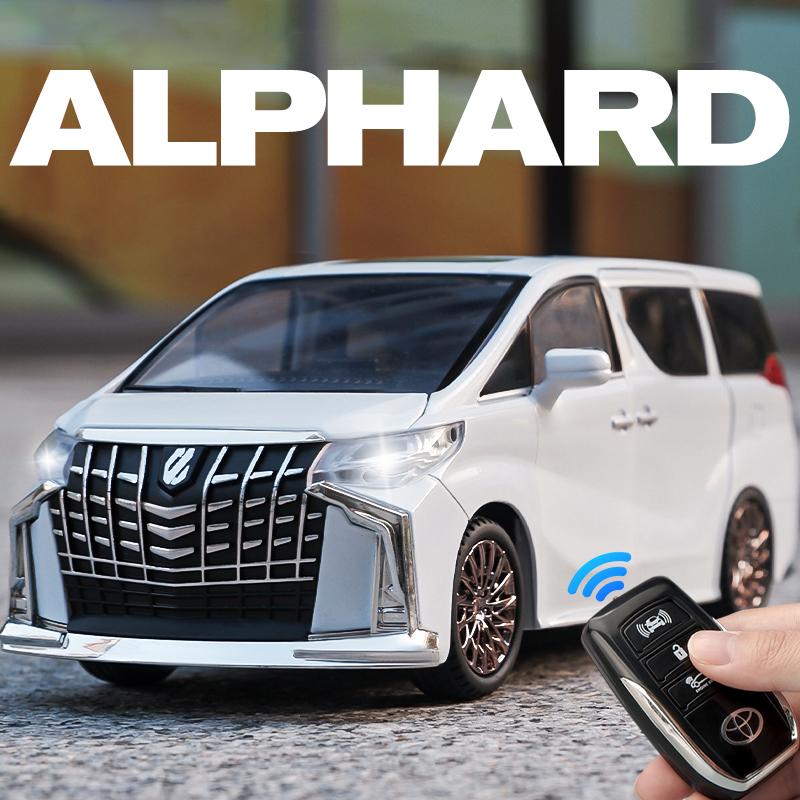 QHKY2 1:24 Toyota Alphard Key Control Alloy Car Model Sound and Light Pull Back Children's Toy Collectibles Birthday Gift