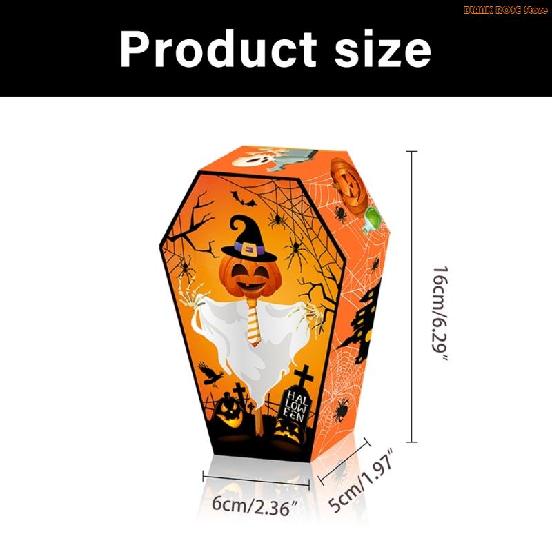 K1AE 12Pcs Halloween Tombstone Gift Boxes 16x6x5CM Paper Cookie Candy Packaging Boxes