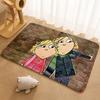 Charlie und Lola Anime Bodenmatte Fußmatte Weiche Flanell-Rutschfeste Tür-Teppich für Wohnzimmer