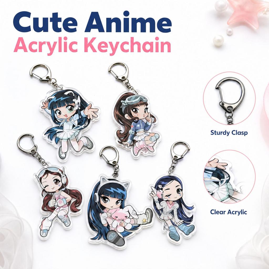 Decorative Acrylic Keychain Charm for Bags, Backpacks, Keys and Purse Accessories