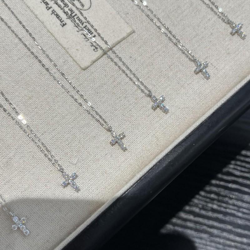 Mini Cross Necklace Women Dainty Versatile Thin Clavicle Chain