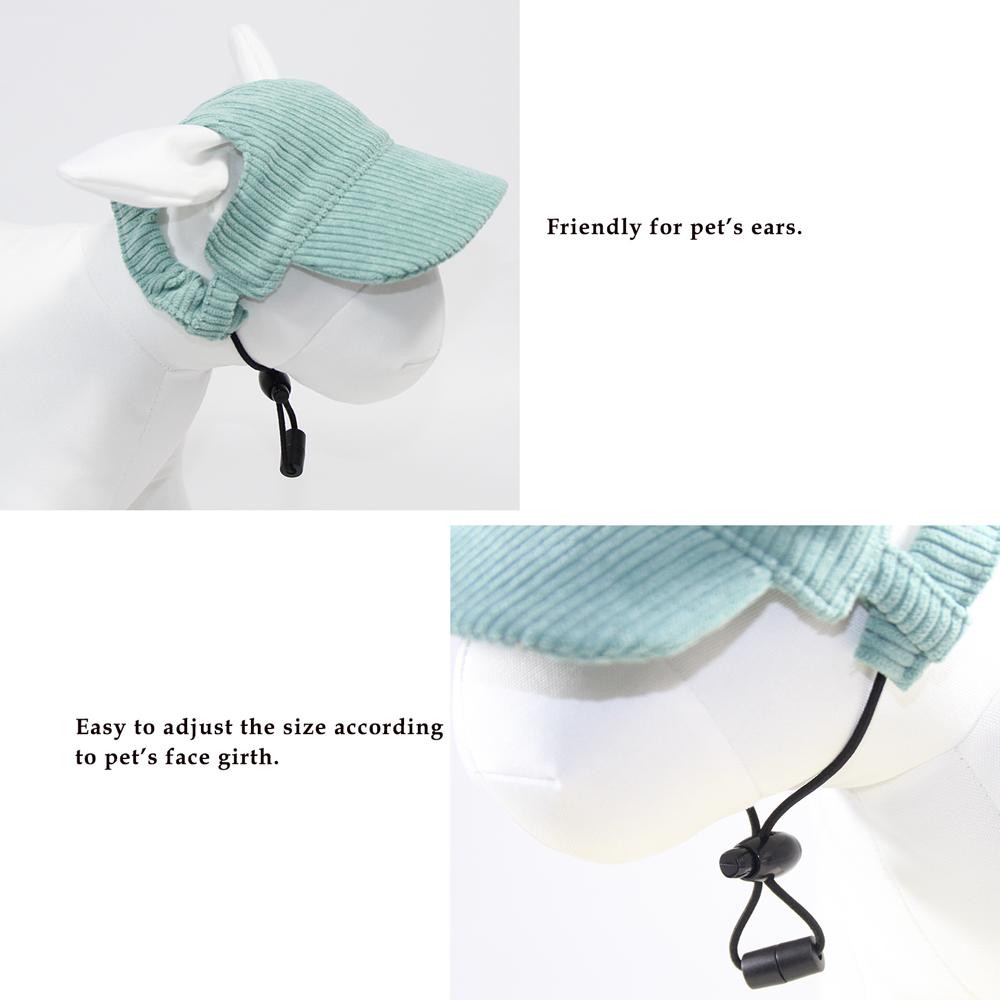 Fashion Big Dog Baseball Cap Durable Corduroy Adjustable Pet Sun Hat for Small Medium Large Dogs Golden Retriever Corgi Supplies