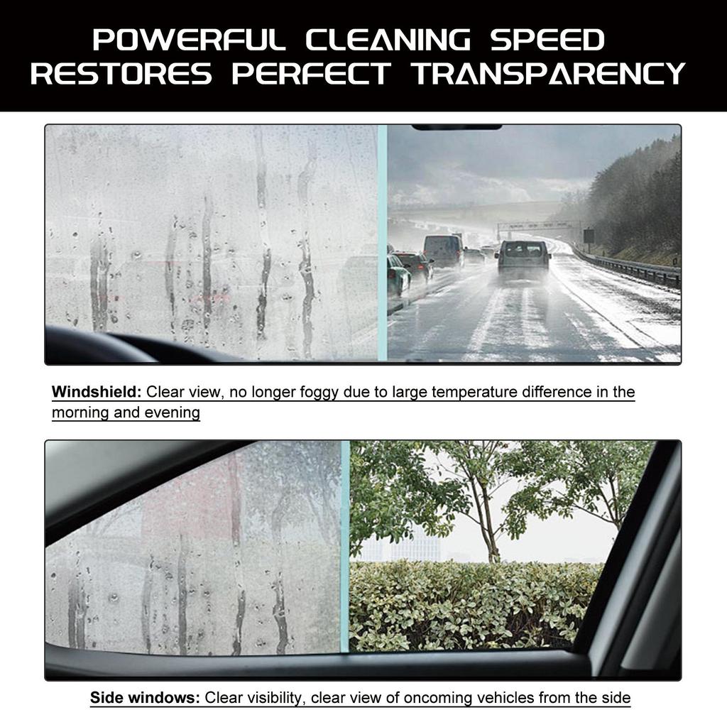 Homonth Car Anti-Fog Agent, Vehicle Glass Cleaner, Rainproof and Anti-Fog Cleaning and Water-Repellent Multi-Purpose Spray 1 Set