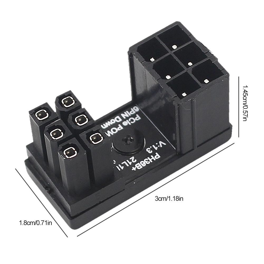Graphics Card 180° Power Supply Adapter Connector Elbow GPU PSU Steering Connector PCI-E 6Pin 8Pin Rotating Wiring Artifact