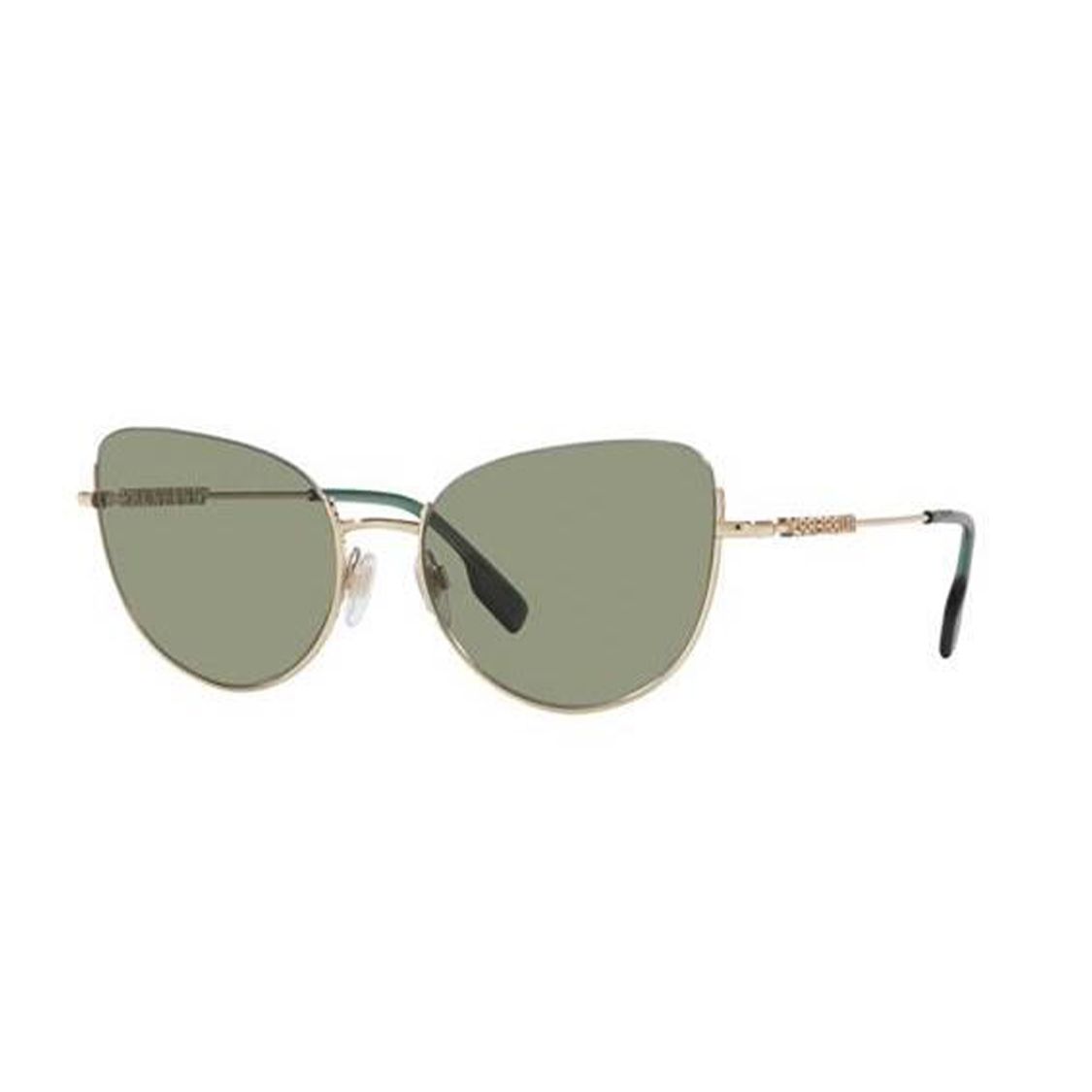 Burberry Letter Engraved Metal Irregular Frame Sunglasses Women sunglasses Gold BE31441109 Gold,58