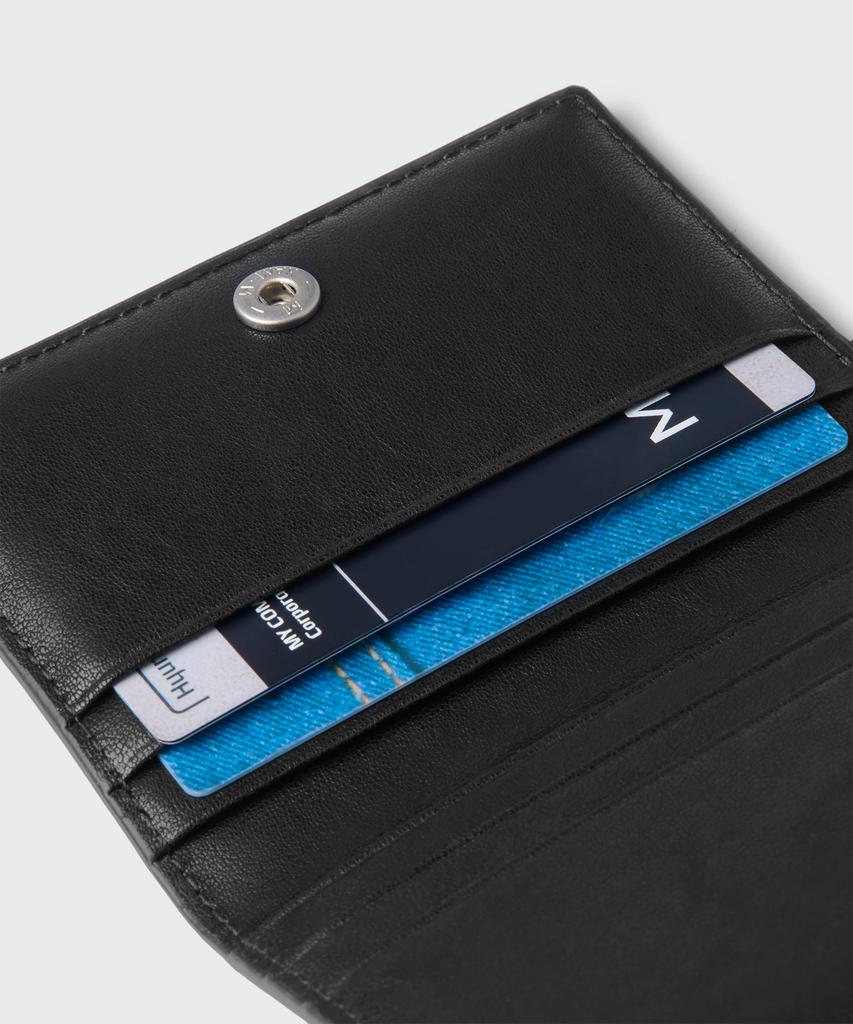 Musinsa Standard Crinkle Leather Chain Fold Card Wallet [Black]
