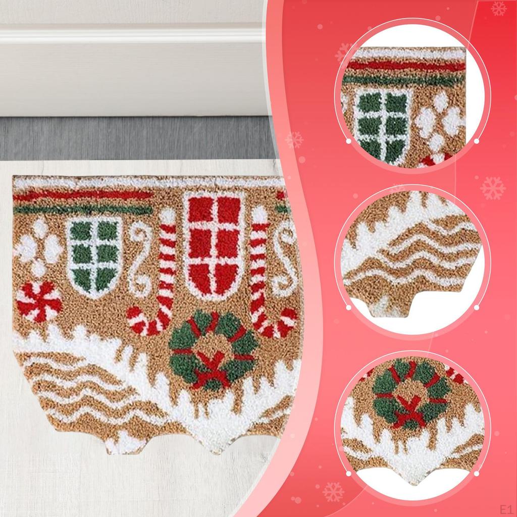 Christmas Door Mat Floor Anti Slip Kitchen Carpet Xmas Area Rug for Bathroom Porch Living Room