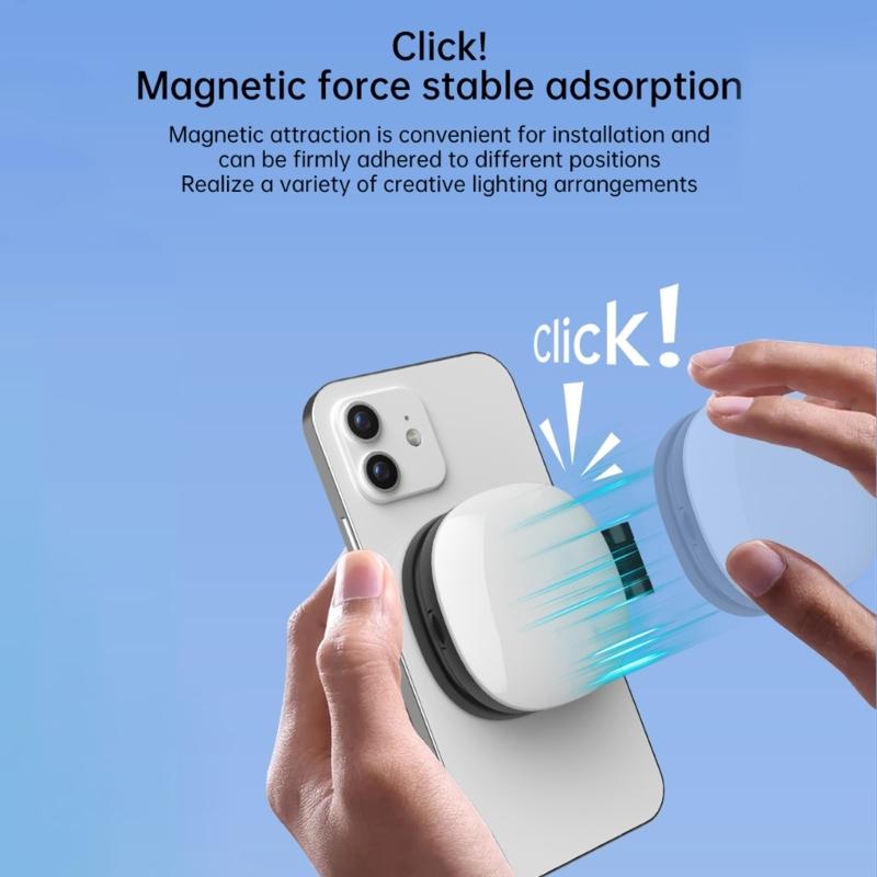 Rechargeable Magnetic LED Circle Light For Smartphone Rotating Angle Individual Portrait Mirror Portable Studio Lighting Type C Charging