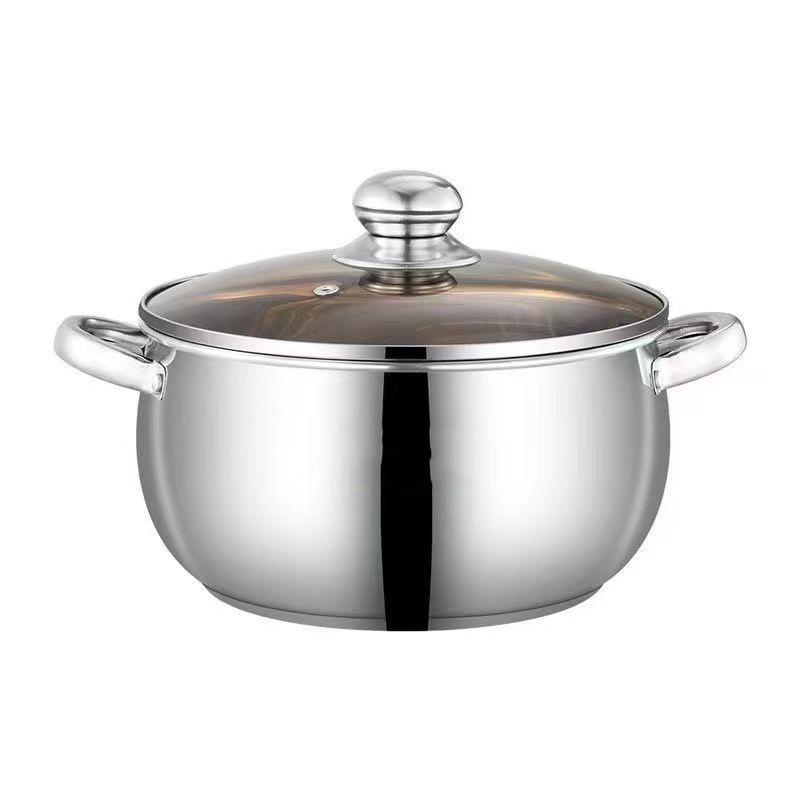 Thickened Stainless Steel Composite Bottom Stew Pot for Camping and Household Use
