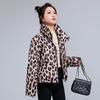 2025 New Short Printed Leopard Print Padded Jacket, Loose and Thickened Foreign Style Stand-up Collar Down Padded Jacket In Winter