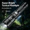 High Power Flashlight Zoomable Digital Display Outdoor Long Range Type C Rechargeable 3 Modes for Camping Hiking Emergency
