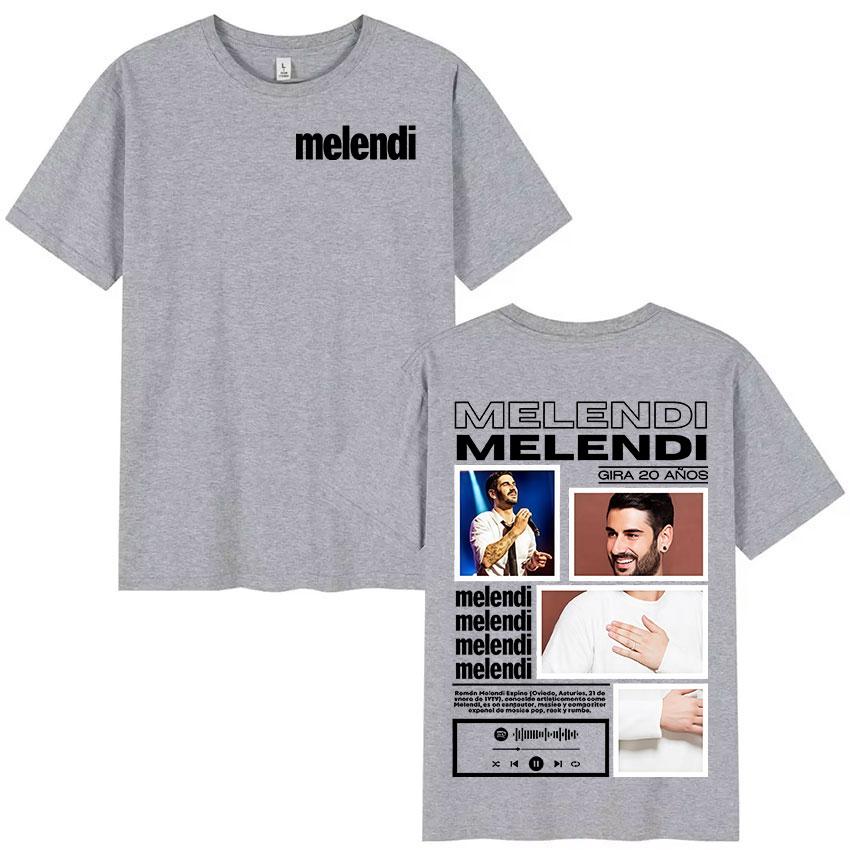 Rappeur Melendi Tournée 2025 Album Merch T-shirts Homme Vintage Coton Surdimensionné T-shirt Y2K Décontracté Haute Qualité Manches Courtes T-shirt