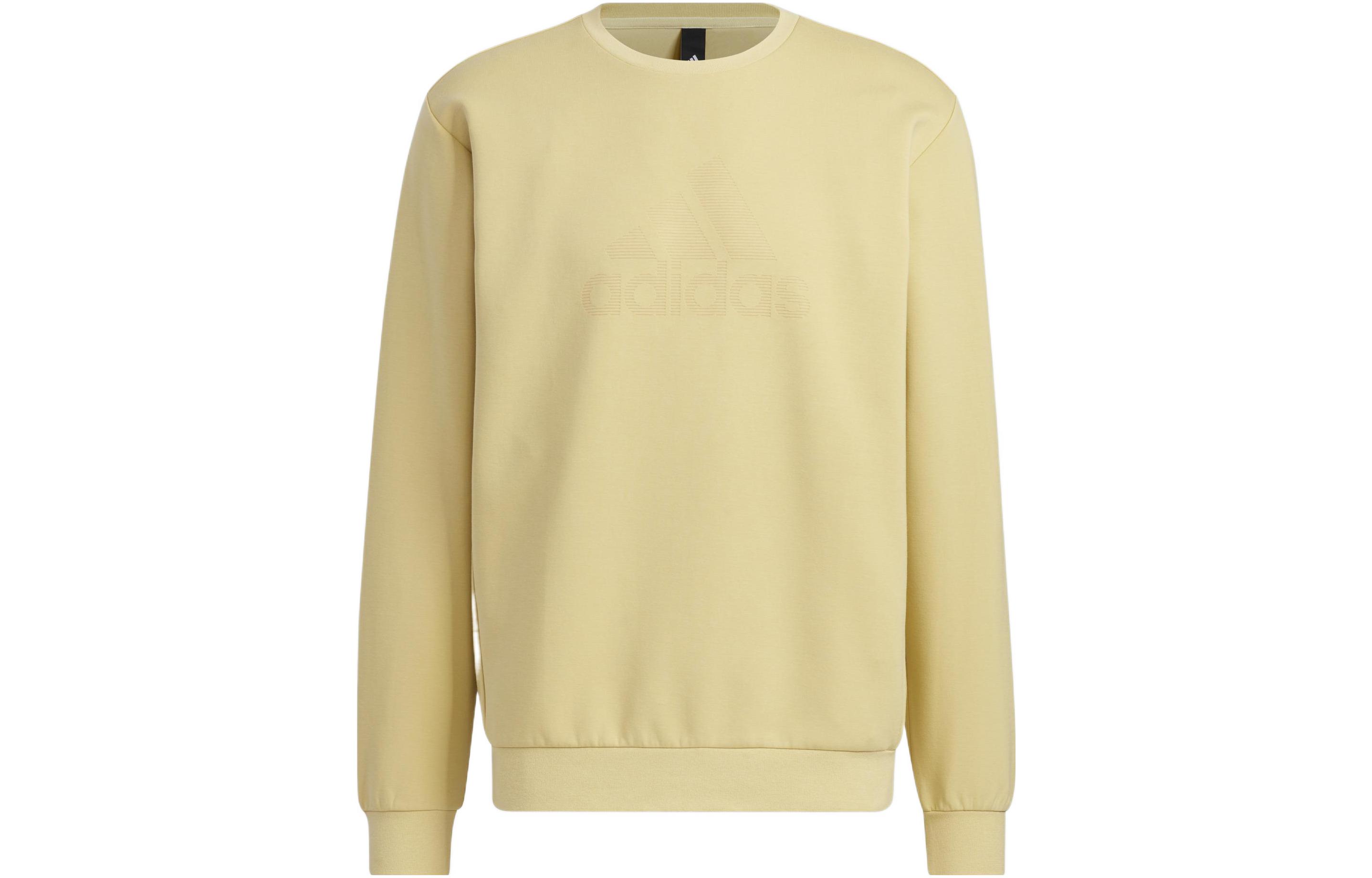 Adidas Sweatshirts Men s Yellow Crew Neck Moderate Regular HY5840 M