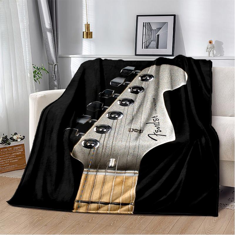 29 Stil Neu Fender Retro Gitarre Instrumente Musik Logo Decke, Weiche Überwurfdecke für Zuhause Schlafzimmer Bett Sofa Reise Picknickdecke