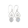 Natural Rainbow Moonstone Gemstone 925 Sterling Silver Handmade Earrings 2.00" EE-32-32
