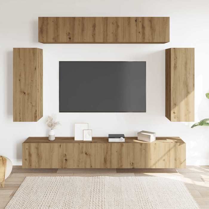 VidaXL Wall-mounted TV Unit Set 6 Pcs Artisan Oak 3329002