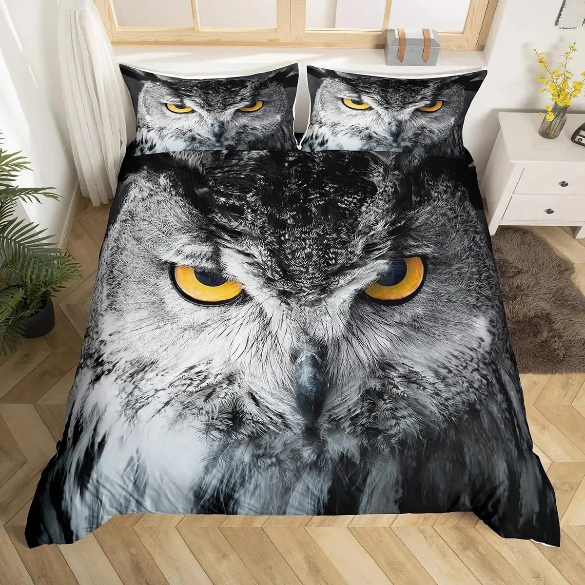 

Комплект пододеяльника с совой 3D Бохо комплект постельного белья с совой Бохо экзотический стиль Пододеяльник Луна Сафари Птица Животный принт Покрывало Королева 70x133cm