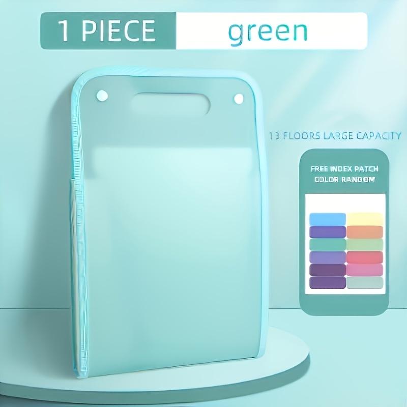

Expandable File Organizer with 13 Pockets, A4 Size Large Capacity Portable Folder, Suitable for Home, School, Office Supplies 1pc зелёный