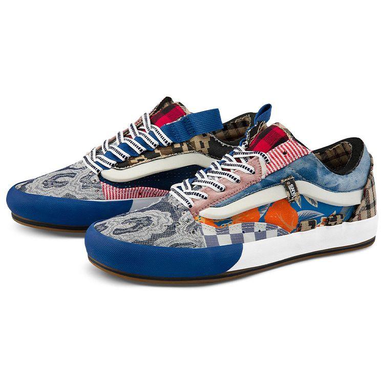 Vans Old Skool Series Cap Retro Casual Low-Top Skate Shoes Unisex sneakers Blue Multicolor VN0A4UUH2TC