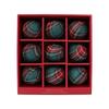 Stoffummantelte Weihnachtskugel-Ornament, 9 Stück karierte Kugeln Hängedekoration Set für Baumschmuck und Feiertagsdekorationen