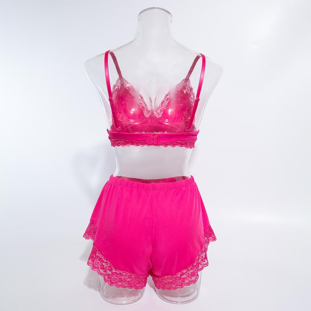 New Lace Patchwork Camisole & Shorts Pajama Set - Sexy & Comfortable Two-Piece for Women