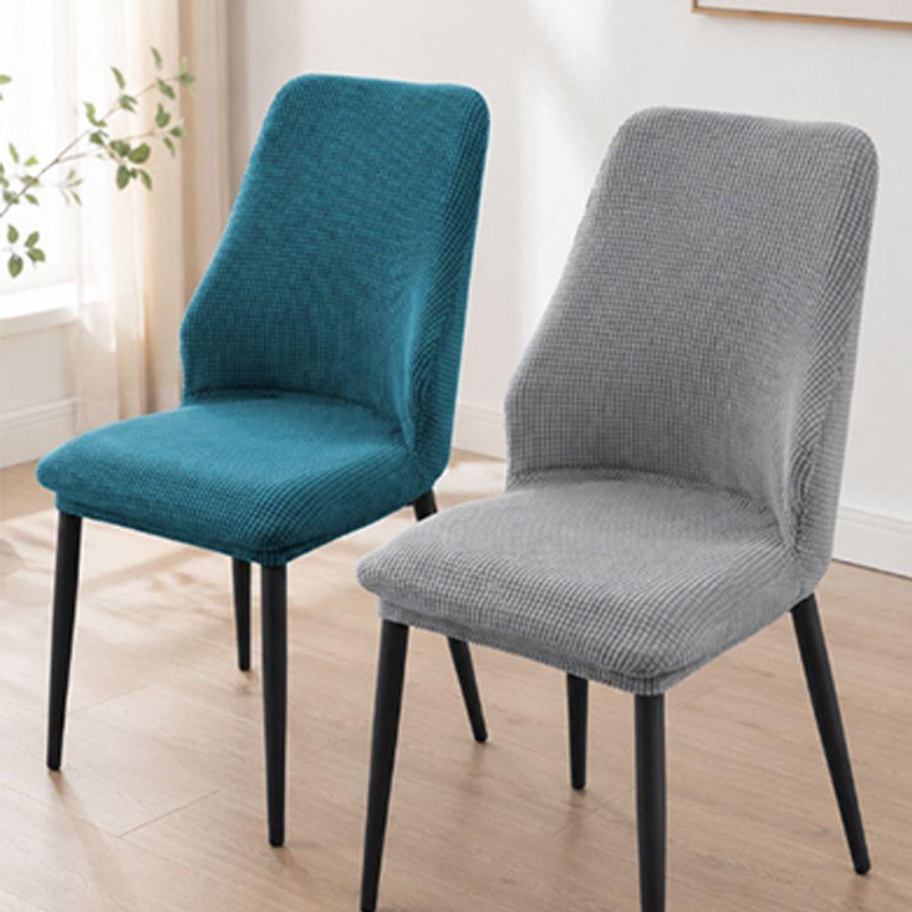 Curved Dining Chair Cover High-elastic Stool Slipcover Integrated Seat Cover for Home Decoration