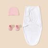 Pure Cotton Newborn Anti-Startle Swaddle & Blanket Set - Spring/Summer Baby Wrap