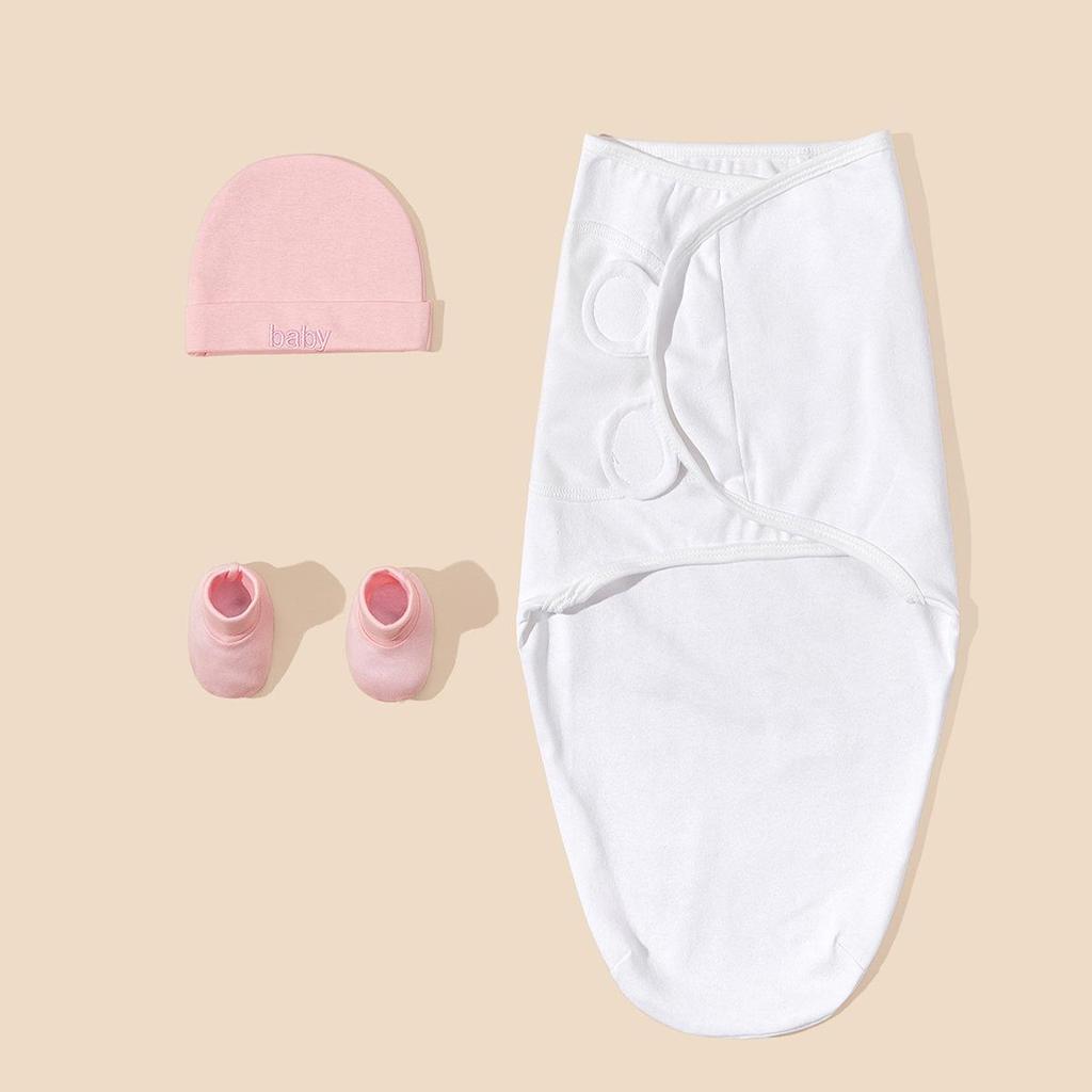 Pure Cotton Newborn Anti-Startle Swaddle & Blanket Set - Spring/Summer Baby Wrap