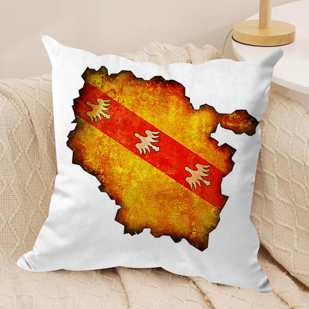 France Lorraine Region Cushion Cover Silky Short Plush Double-Sided Printed Pillow Case for Sofa All Seasons Home Decor Gift