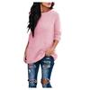 Frauen Damen Mode Winter Plüsch Solide Rundhals Langarm Pullover Bluse