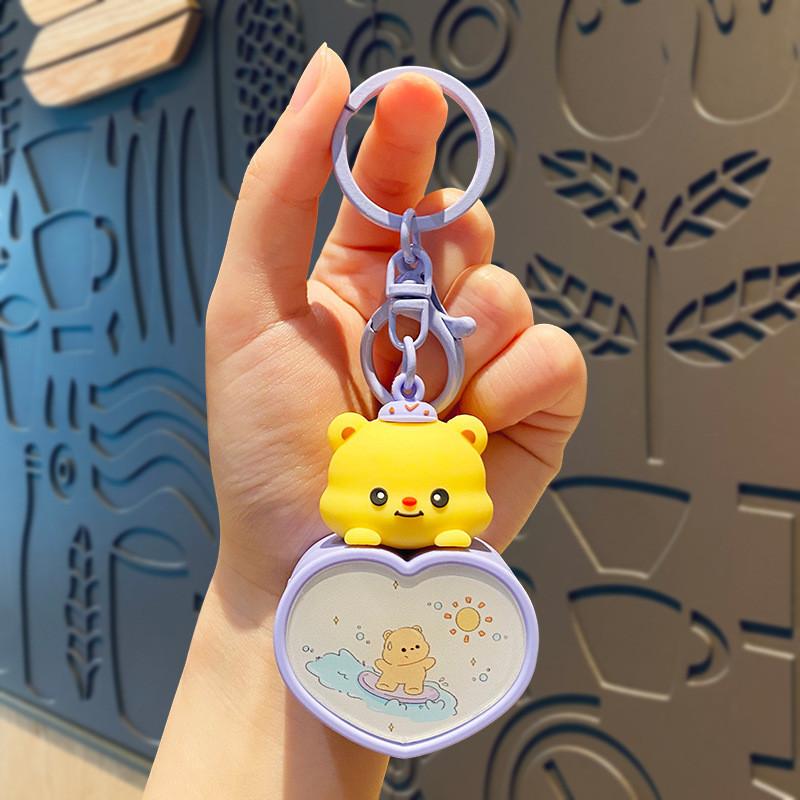 

Playful Heart Bear Night Lamp Keychain Fun Silicone Gift For Parties And Events фиолетовый