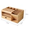 Wooden Multifunctional Storage Box Screwdriver Tweezers Multi Compartments Desktop Stationary Small Pens Markers Brushes Tools