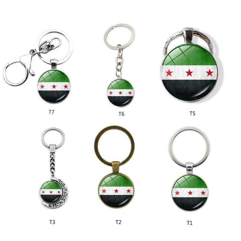 Přívěsek na klíče s vlajkou Sýrie Ručně vyráběný Vlastenecký držák na klíče pro dekoraci auta Přenosný přívěsek na tašku Příslušenství pro batoh
