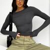 Autumn Y2K Loose T-Shirt Winter Spring Solid O-Neck Long Sleeve Basic T-shirt Womens Top Tshirt Clothes Blusas  29878