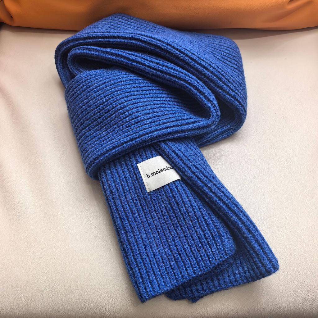 Solid color knitted scarf autumn and winter Korean atmosphere fashion student couple atmosphere scarf warm scarf wholesale