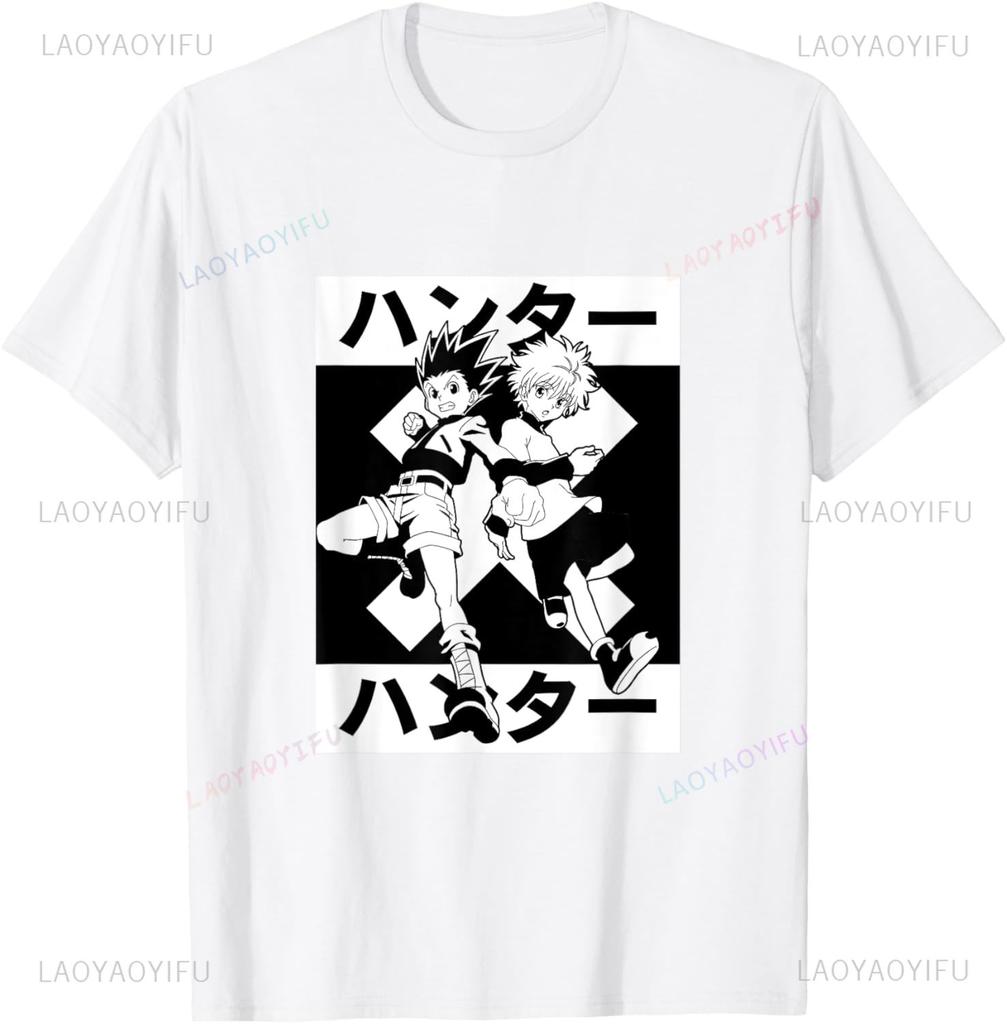 Hunter X Hunter Gon Kilua TShirt Japanese Anime Cartoon Unisex Summer Streetwear Tops Custom Printed Graphic T Shirts
