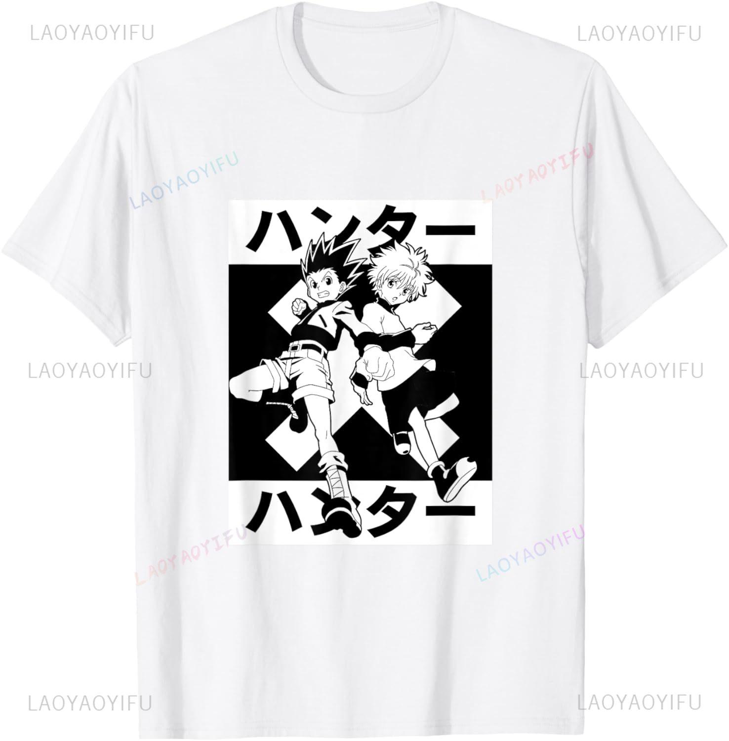 

Хантер x Хантер Гон Киллуа Футболка Японское Аниме Мультфильм Унисекс Летняя Уличная Одежда Топы Футболки с Индивидуальной Печатью Графические Футболки S