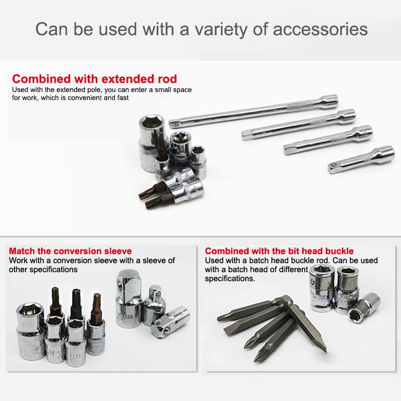 Mini Double Headed Ratchet Wrench 1/4 Inch Drive Socket Screwdriver Bit Driver Quick Release Ratchet Wrench Hand Tools