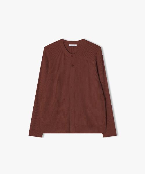 River Classy [24Fw] Lkc51491 Brick Round Knit Cardigan Brick/095