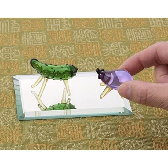 Decorative Glass Spirit Horse Set Obon Decoration Cucumber Eggplant Cow Celebration Mourning Interior Goods
