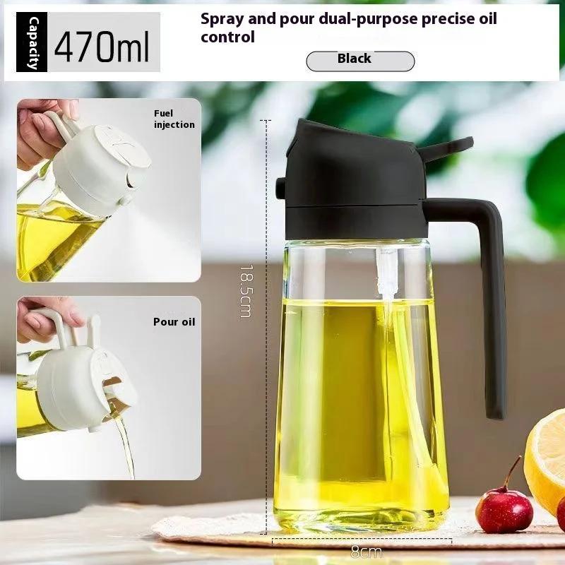 Oil Sprayer Kitchen Household Spray Pour Two Oil Sprayer Air Fryer Atomizing Oil Spray Bottle Plastic Leakproof Oil Can Pot