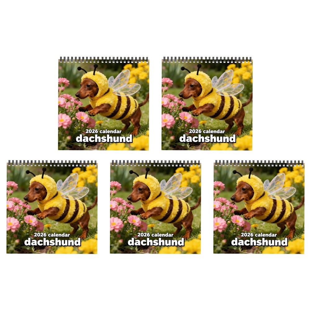 1-5Pcs 2026 Dachshund Hanging Wall Calendar 12 Months Fun Dogs Pets Calendars with Cute Dachshund Photos for Offices Bedrooms