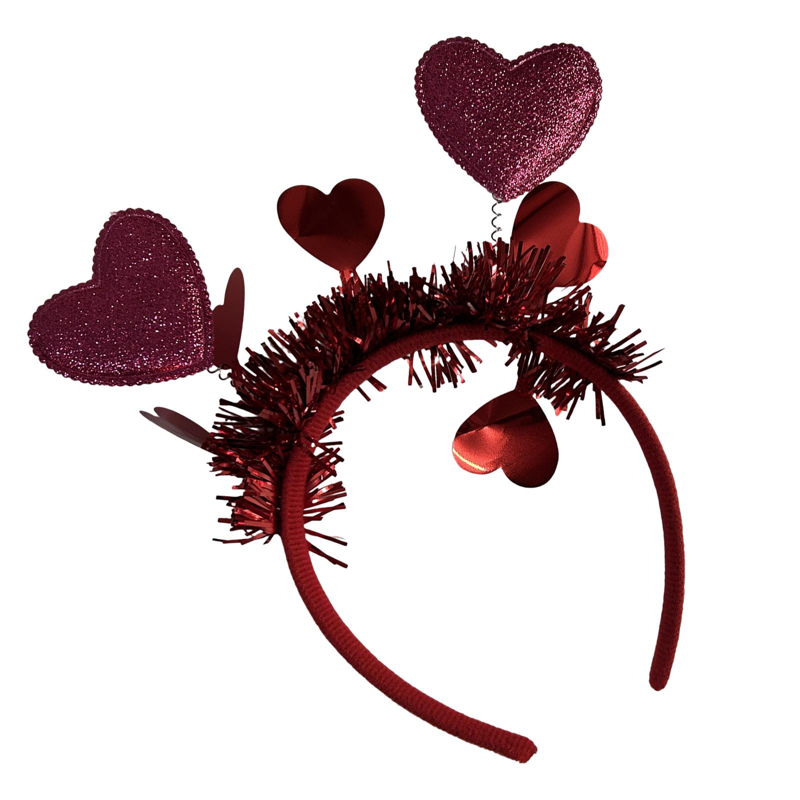

Comfortable Valentine s Day Headpiece with Elegant Heart Decoration Glitters Headband Headwear for Special Occasion
