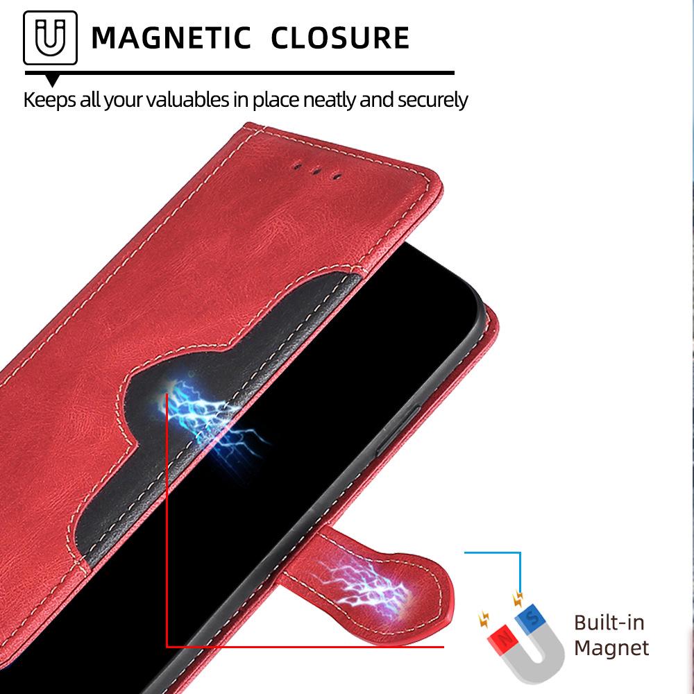 Infinix Hot 50 5G / Note 40 Pro / Zero 30 Leder-Handyhülle - Farbblock-Design