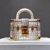 A High-end, Light Luxury, Niche Crocodile and Snake Pattern Small Box Bag with A Shoulder and Hand