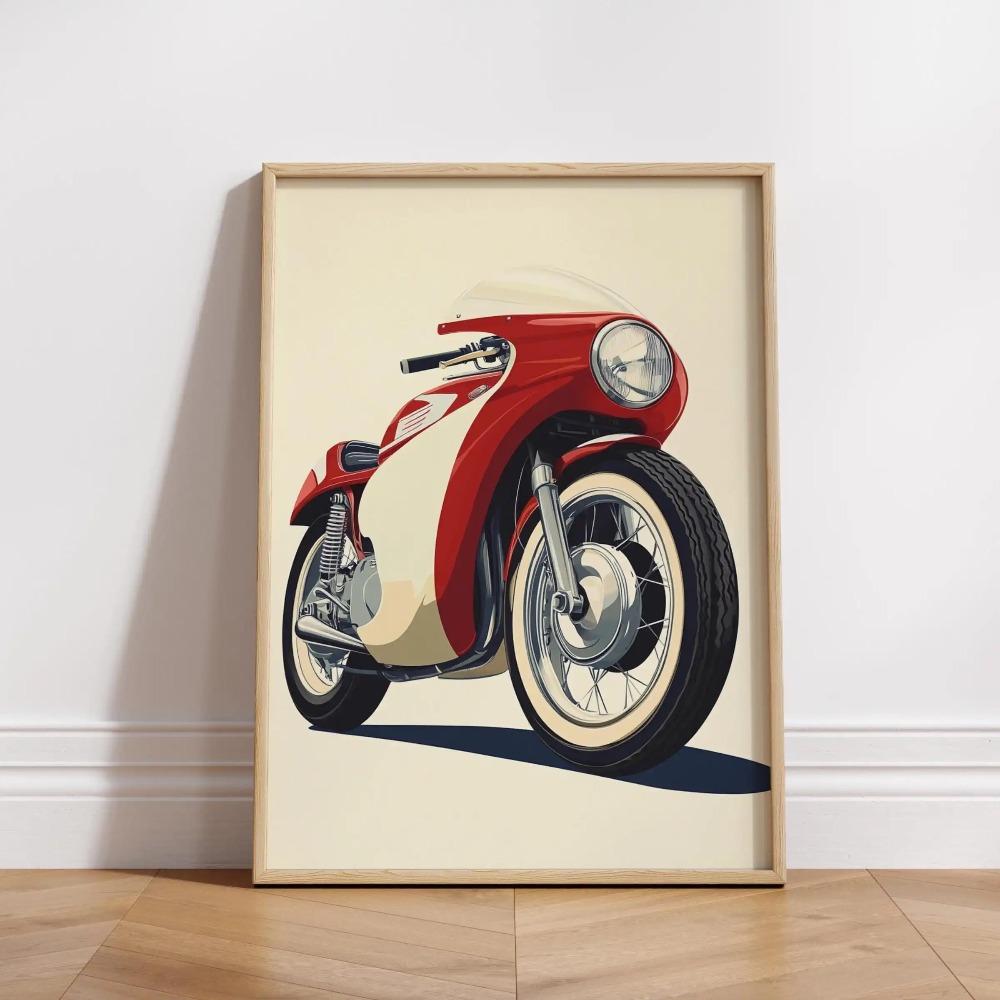 Vintage Cafe Racer Poster – Grunge Motorcycle Wall Arts Rustic Garage Decor Bold Bike Print Retro Biker Gift Industrial Vibes